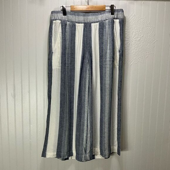 CLOTH & STONE Wide Leg Linen Blend Crop Pants - Picture 1 of 5
